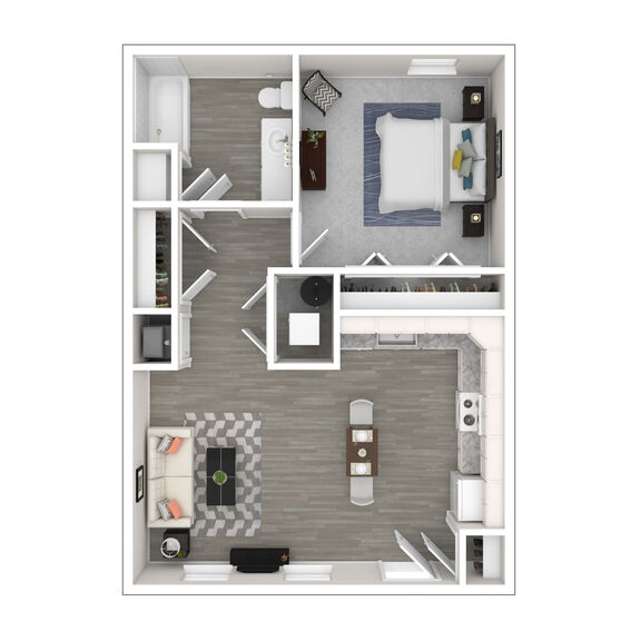 Dover Highlands 1x1 Type B 3D furnished
